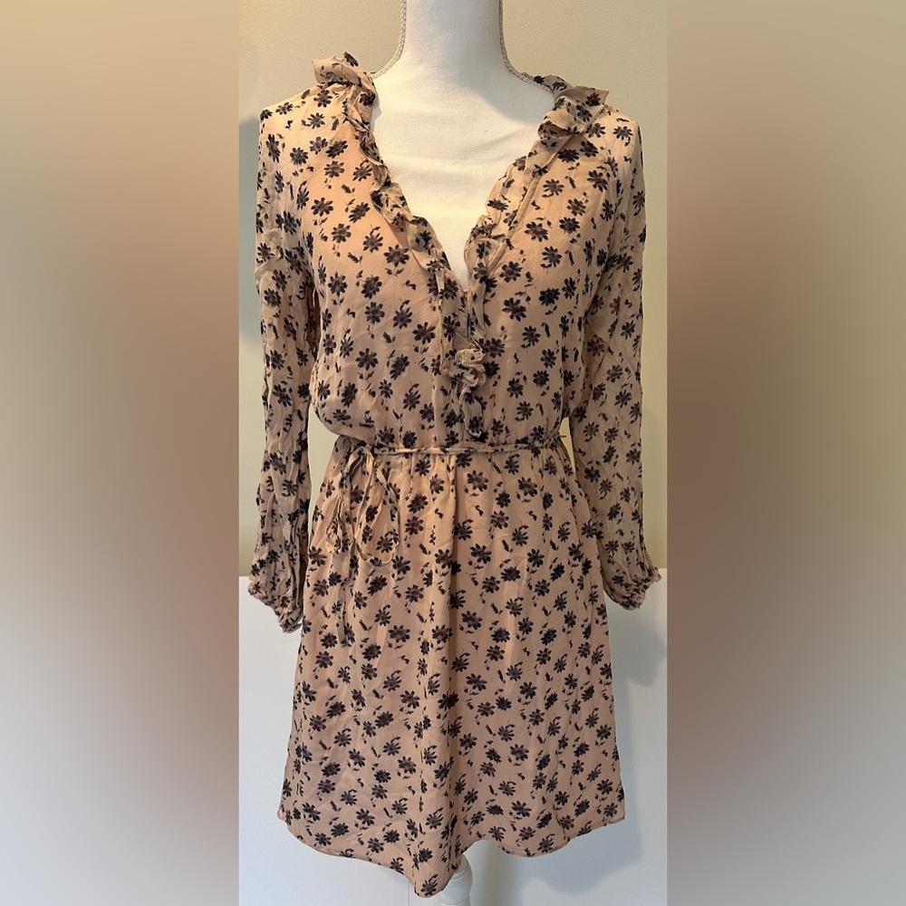 Joie Long Sleeve Floral Dress in Pink